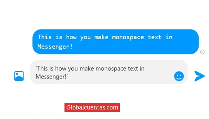 poner el texto en monoespacio en Messenger
