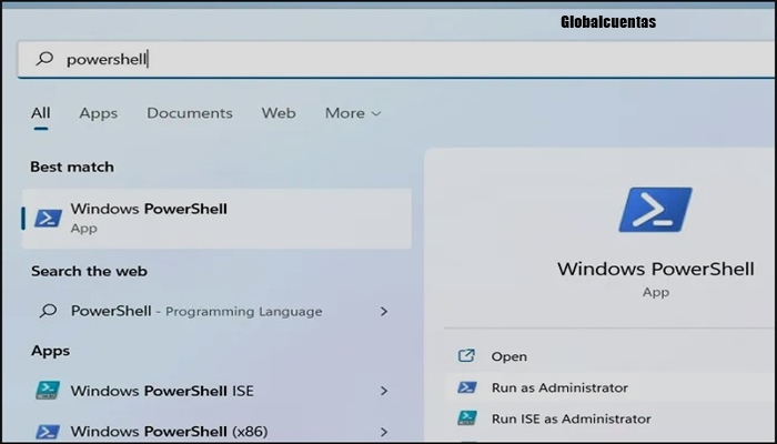 Inicio de Windows 11 y abra PowerShell